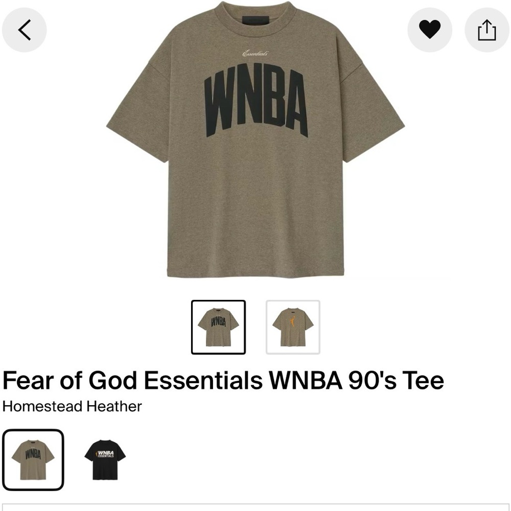 ISO Fear of God Essentials WNBA 90's Tee